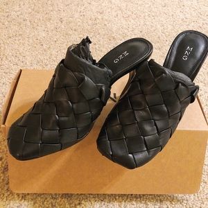 Mango leather mule sandals